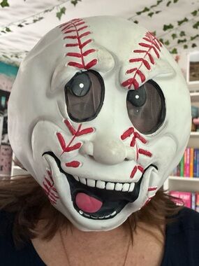 VTG Halloween Easter Unlimited Mr. Baseball Latex Mask Costume Fun World Adult